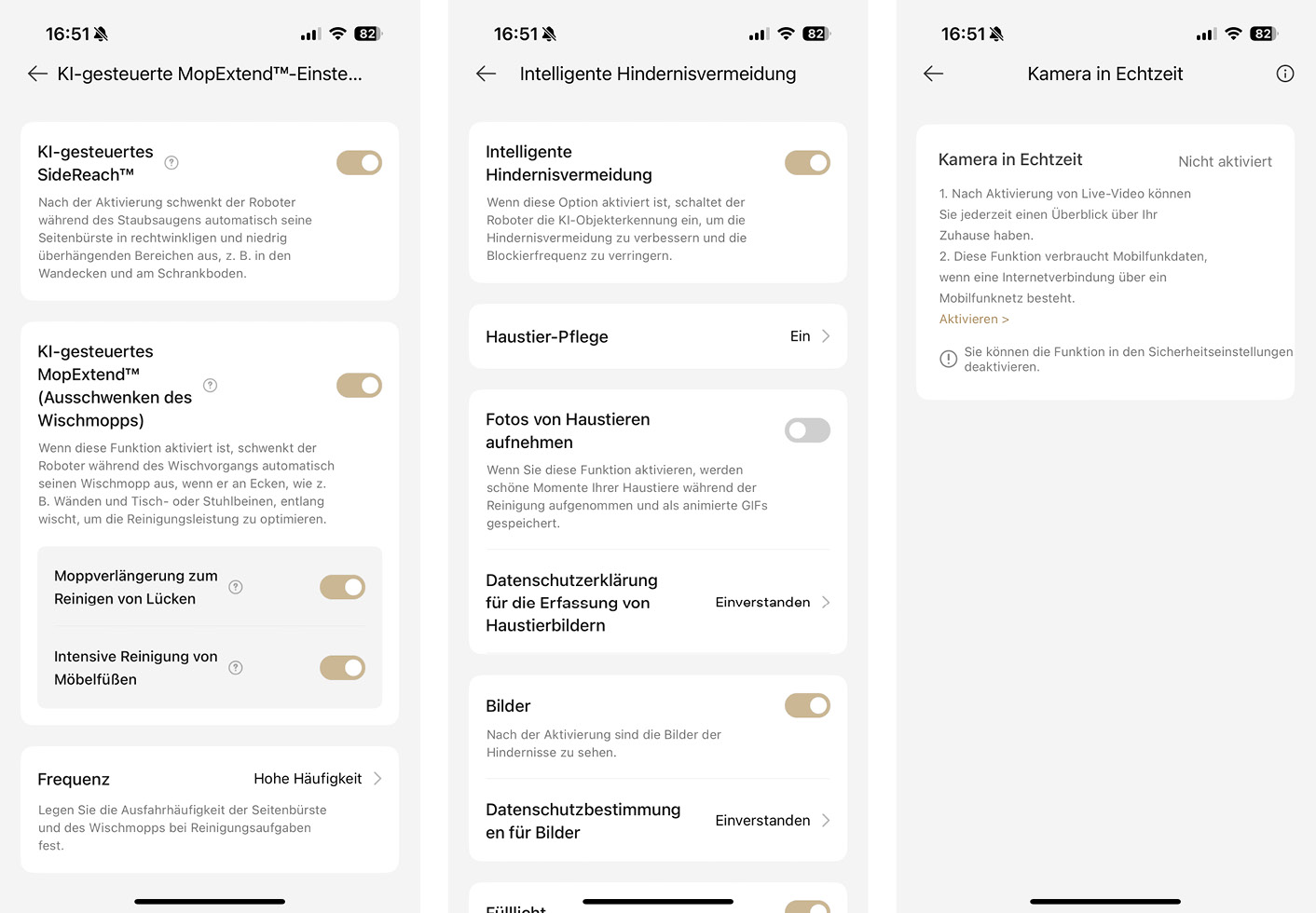 Dreame L40s Pro Ultra - App - KI & Kamera