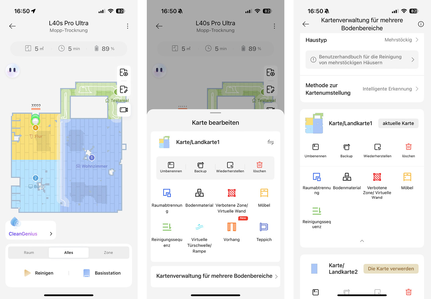 Dreame L40s Pro Ultra - App - Karte