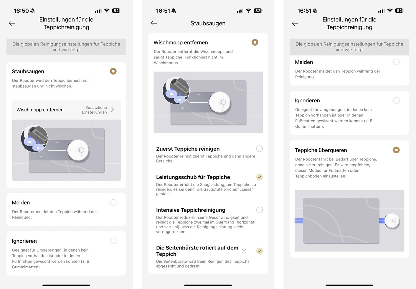 Dreame L40s Pro Ultra - App - Teppich