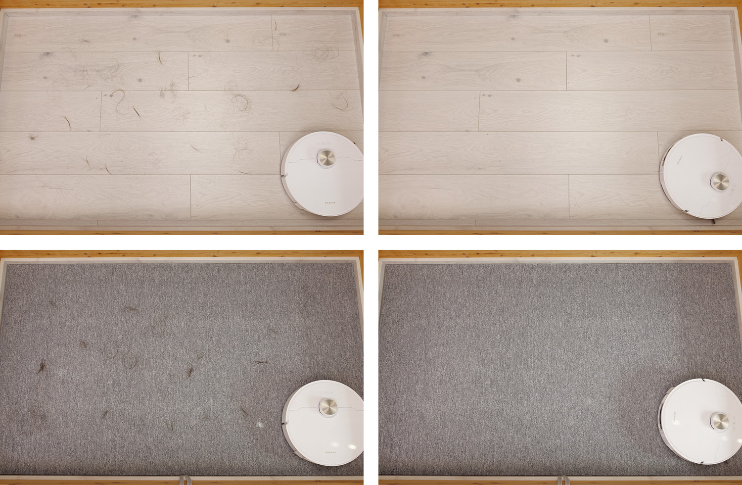 Dreame L40s Pro Ultra - Die ermittelte Saugleistung von Haaren