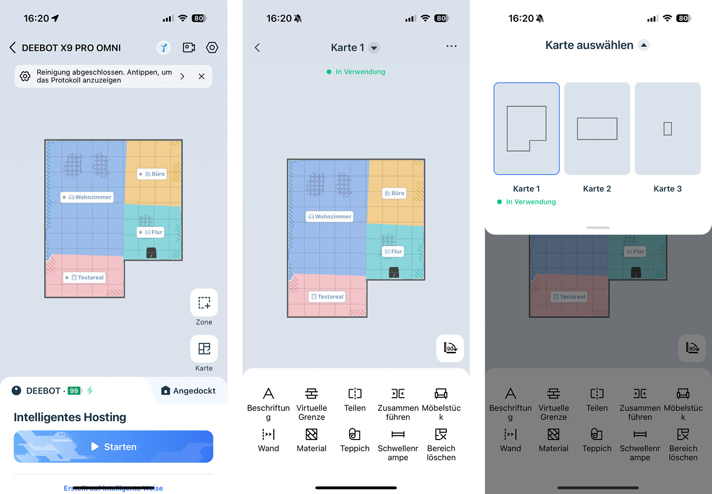 ECOVACS DEEBOT X9 PRO OMNI - App - Karte