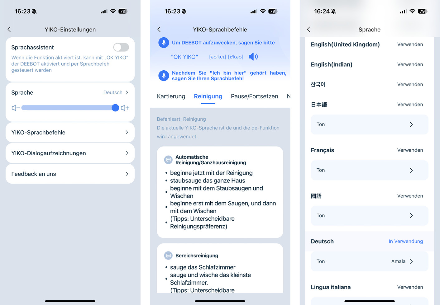 ECOVACS DEEBOT X9 PRO OMNI - App - YIKO Sprachassistent