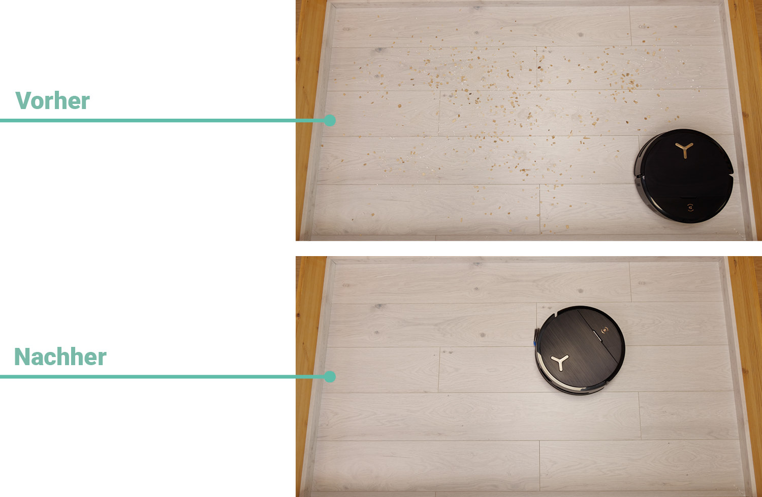 ECOVACS DEEBOT X9 PRO OMNI - Die ermittelte Saugleistung auf Hartboden