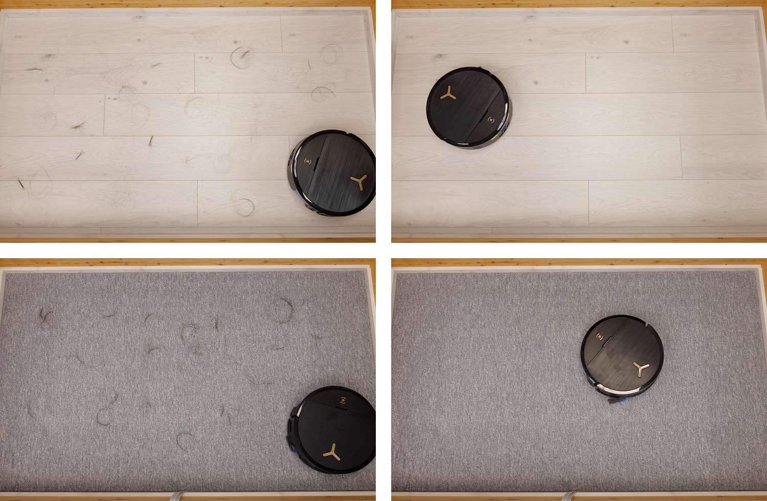 ECOVACS DEEBOT X9 PRO OMNI - Die ermittelte Saugleistung von Haaren