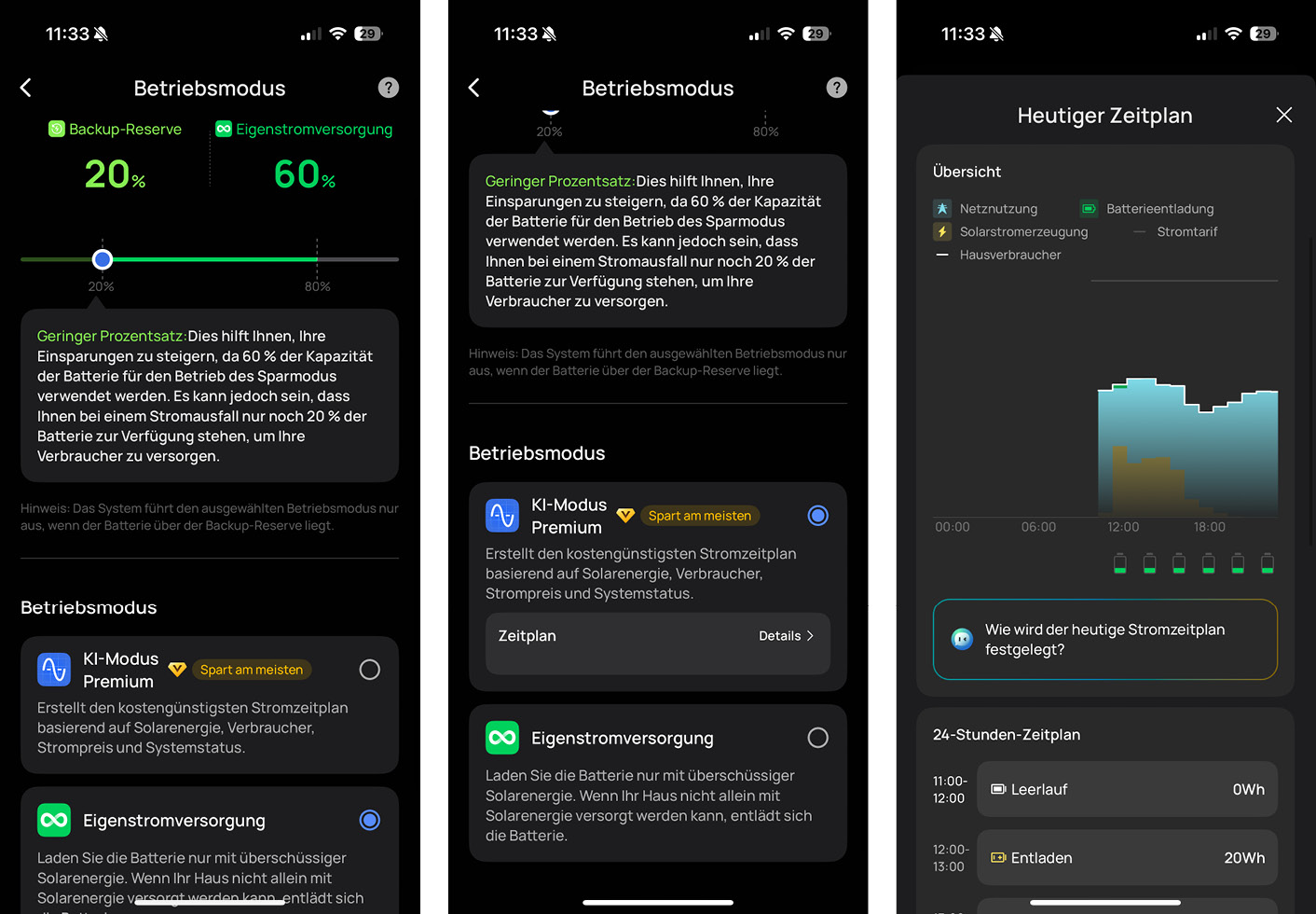 EcoFlow STREAM - App - Einstellungen - Betriebsmodus