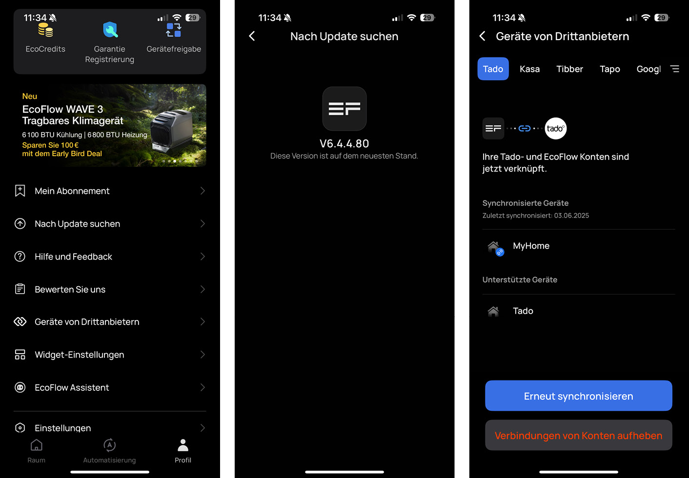 EcoFlow STREAM - App - Profil