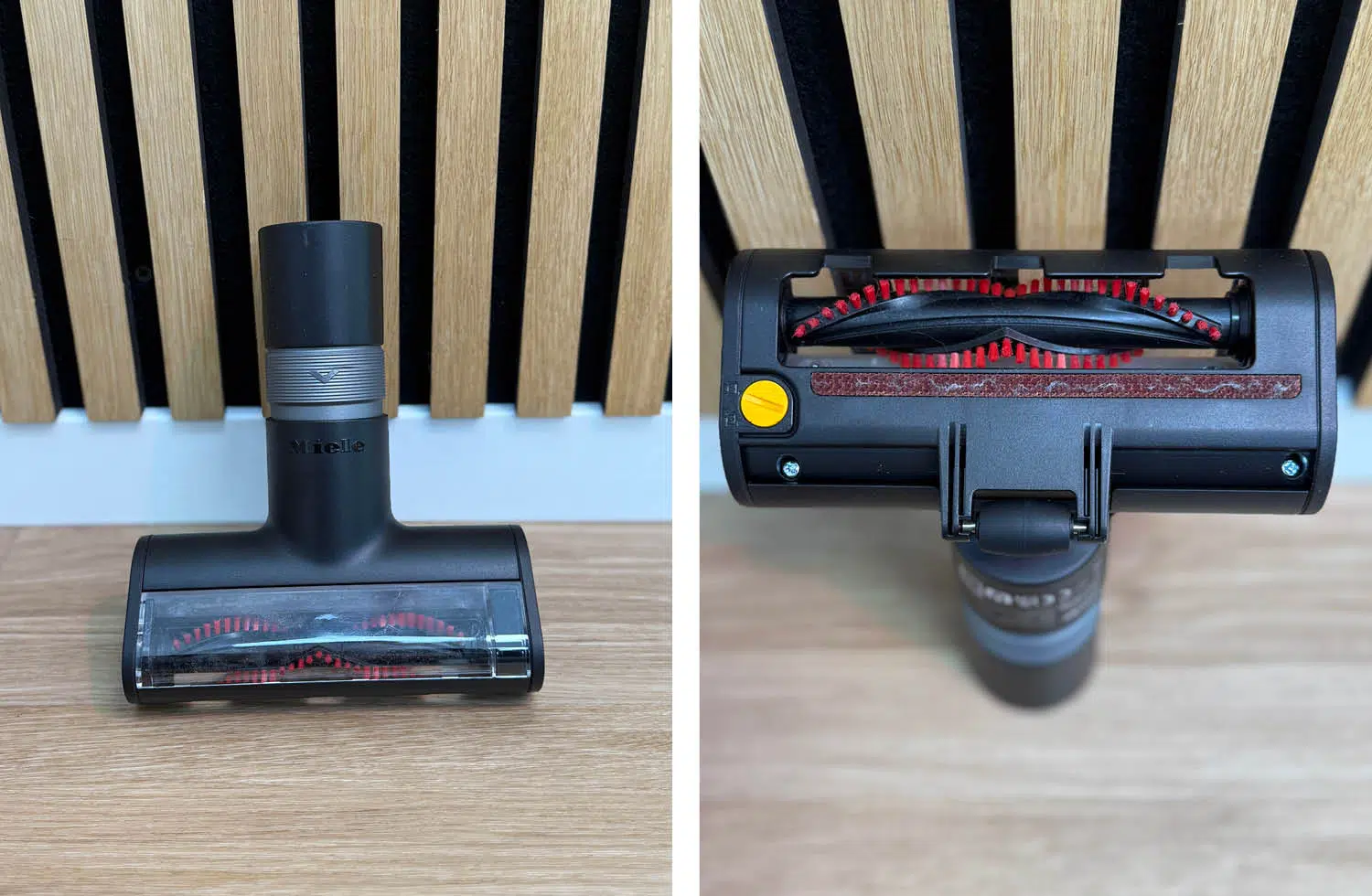 Hier seht ihr die Milbenbürste des Miele Akkusaugers