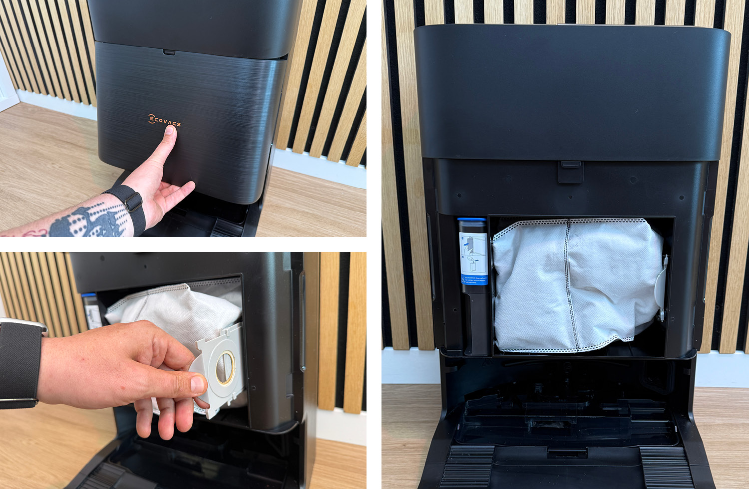 Im Inneren der Station des ECOVACS DEEBOT X9 PRO OMNI befindet sich eine Absaugstation