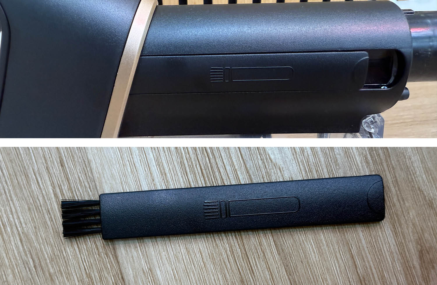 Kleine Bürste zum Säubern des Staubauffangbehälters