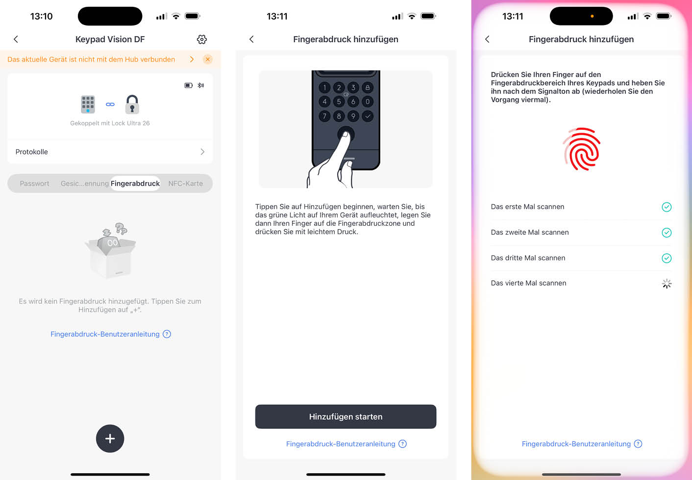 Pincode hinzufügen