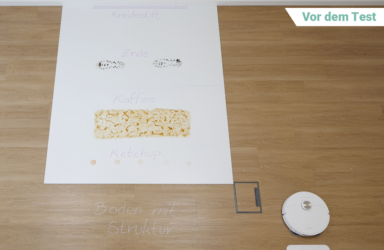 So sieht das Wischareal aus, das der Dreame L40s Pro Ultra säubern muss