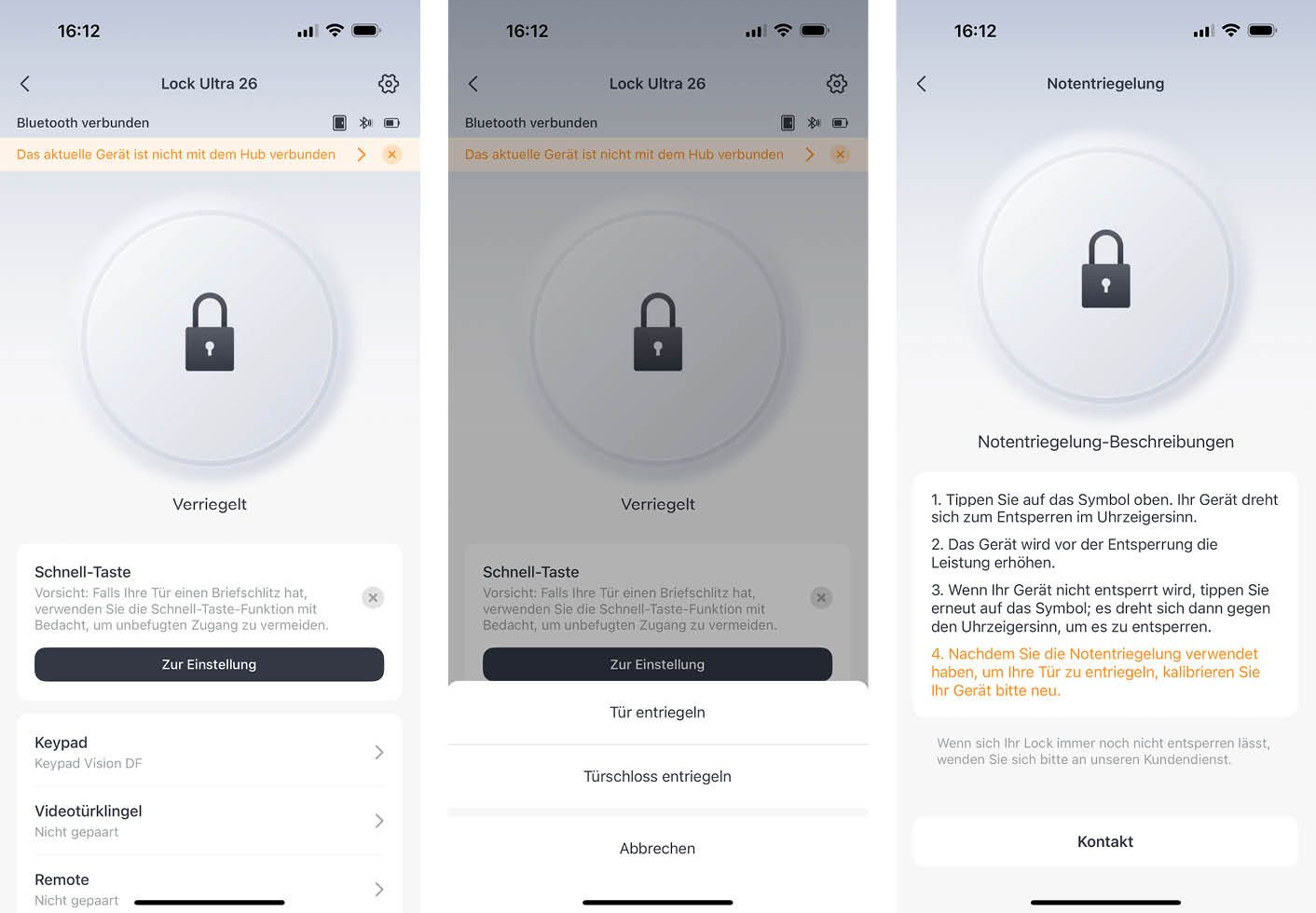 Startseite der Switchbot app