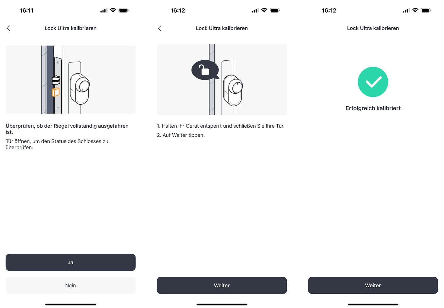 Kalibrierung des Schlosses