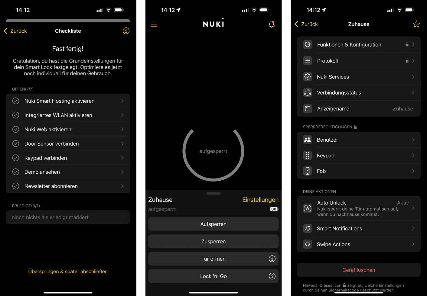 App funktionen nuki