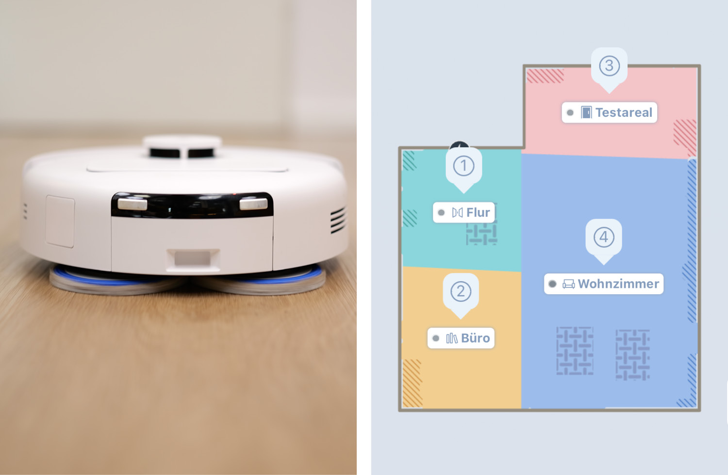Bei seiner Navigation erstellt der ECOVACS DEEBOT mini eine Raumkarte des Haushaltes