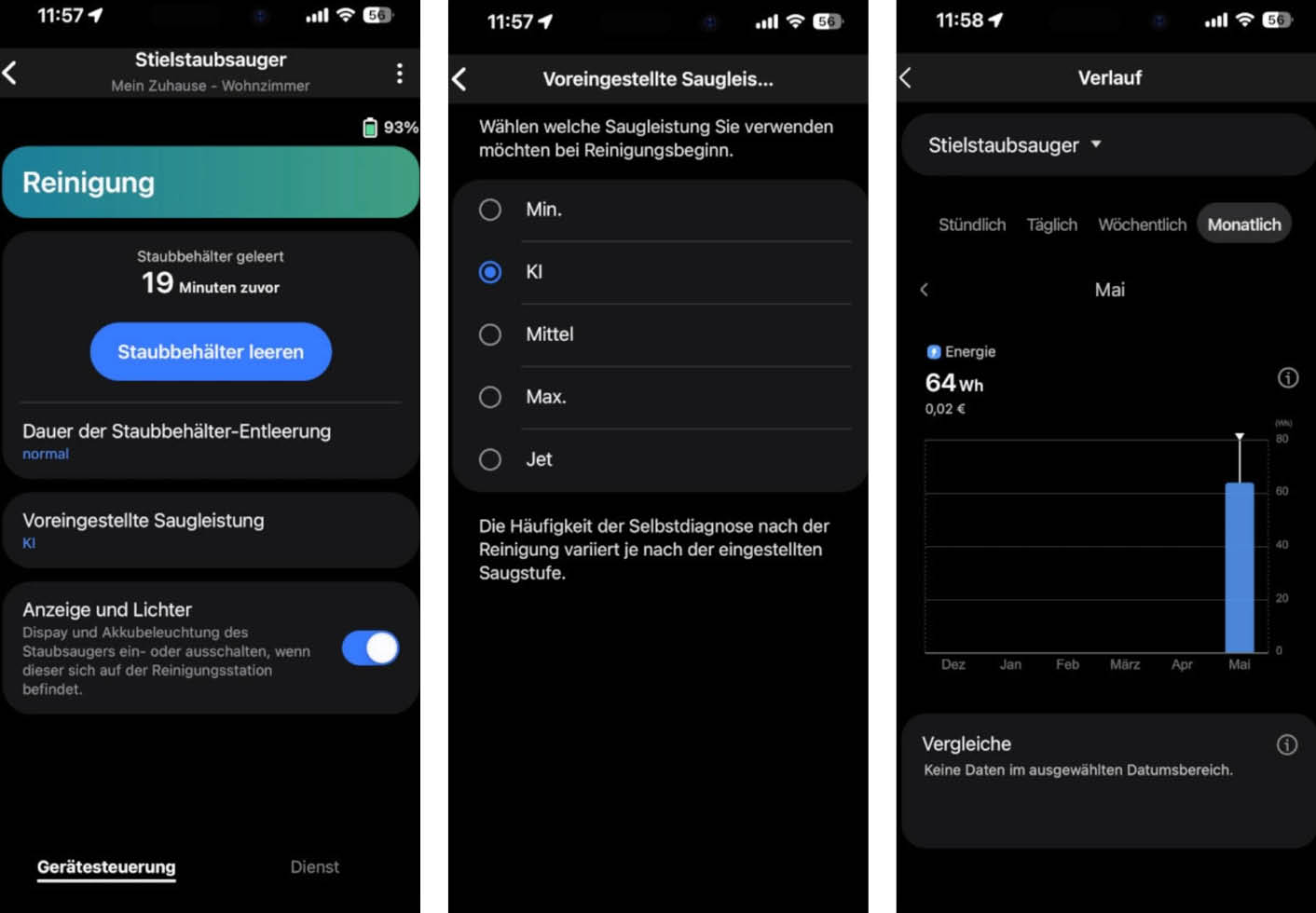 Die App des Samsung saugers