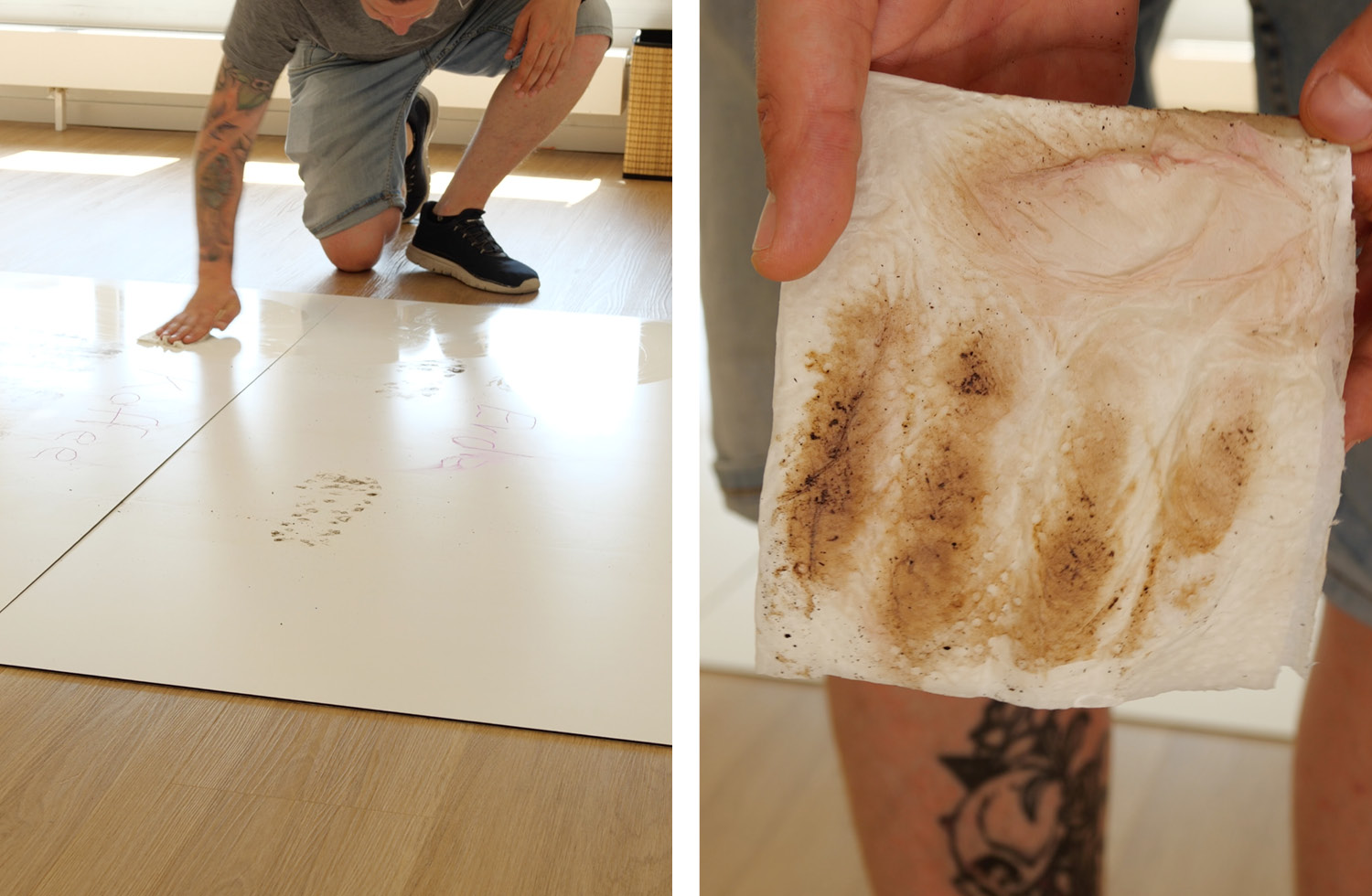 Die Aufnahme von Schmutz war dementsprechend schlecht