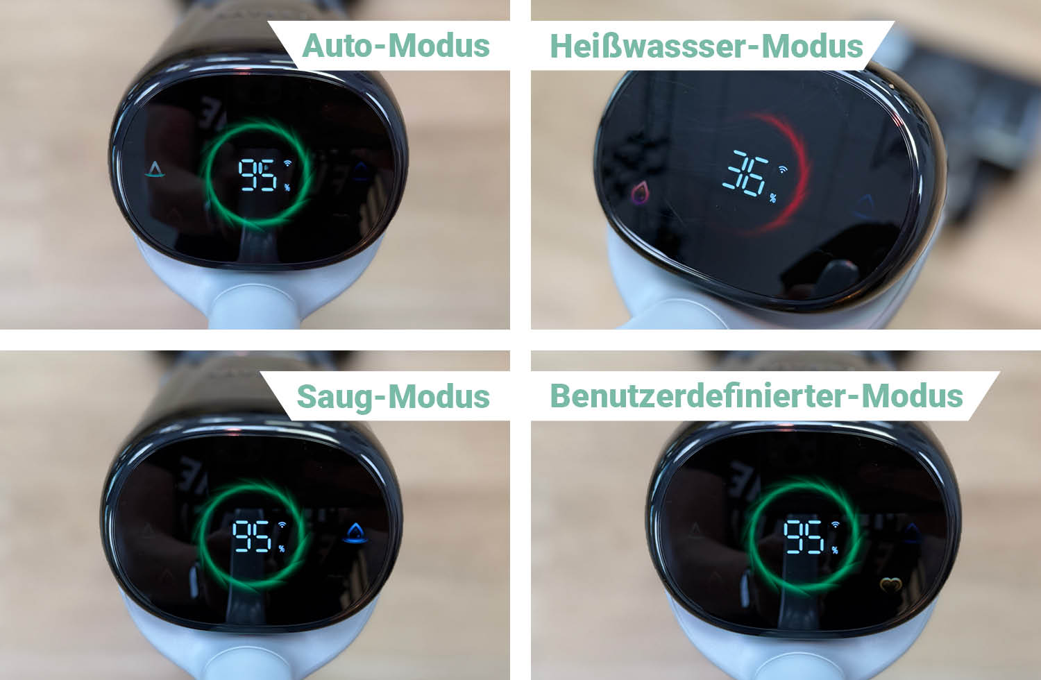 Die verschiedenen Reinigungsmodi des Dreame Wischsaugers