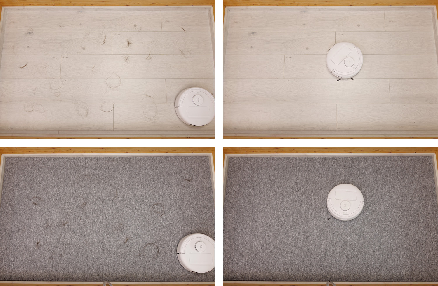 ECOVACS DEEBOT mini - Die ermittelte Saugleistung von Haaren