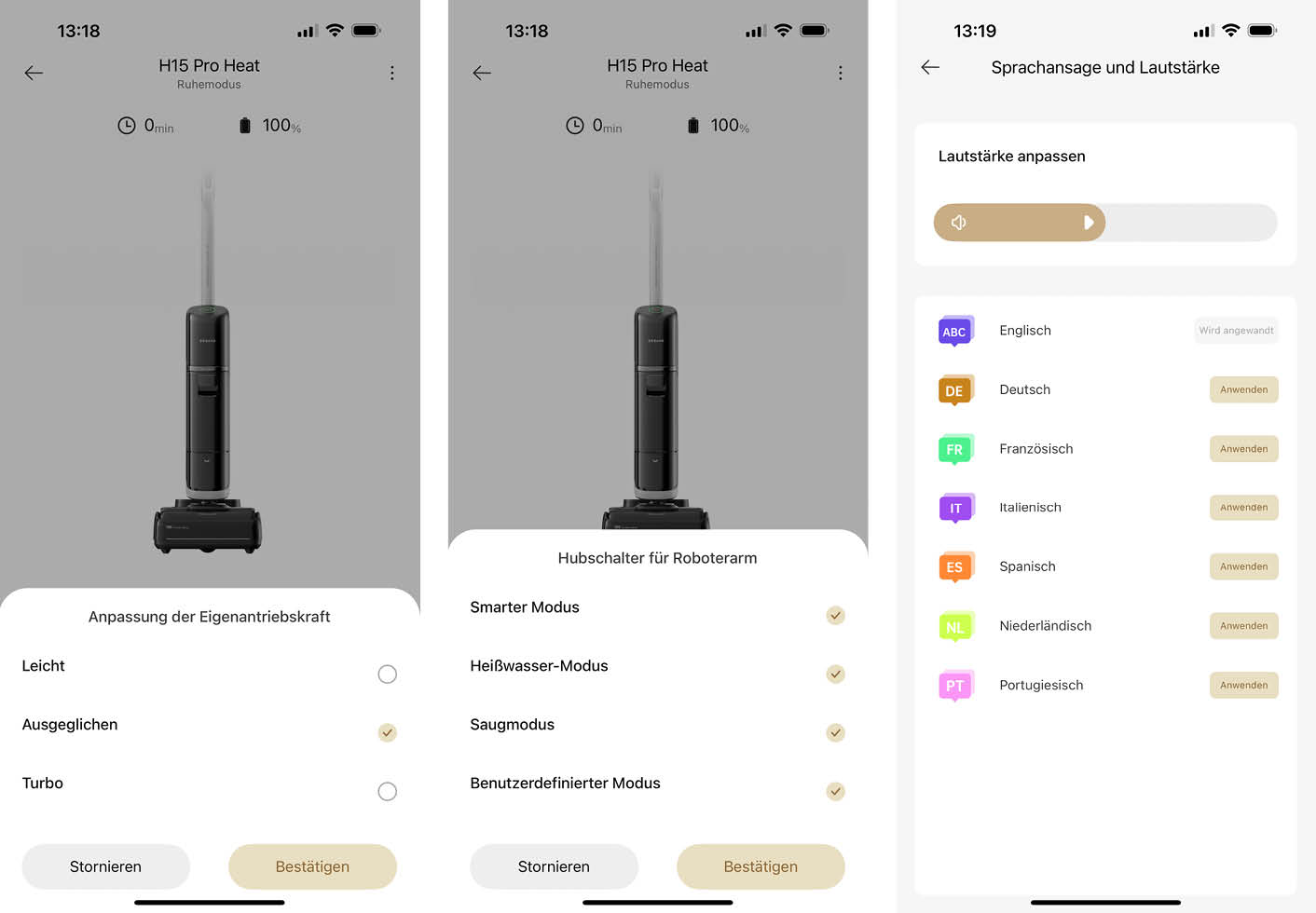 Einstellungen in der Dreame App