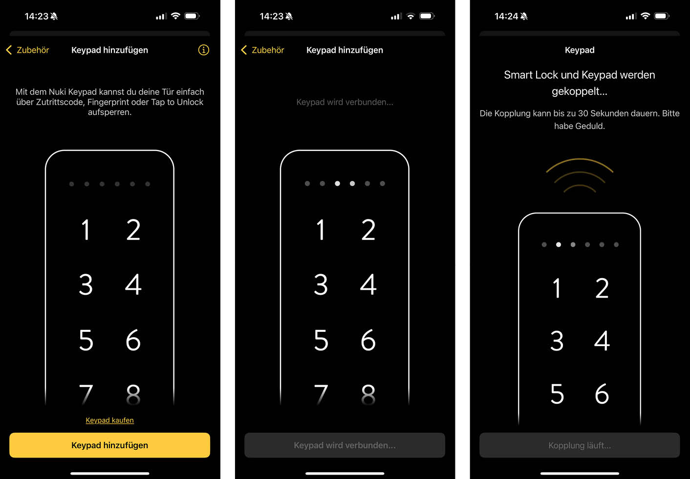 Keypad 2 zur App hinzufügen
