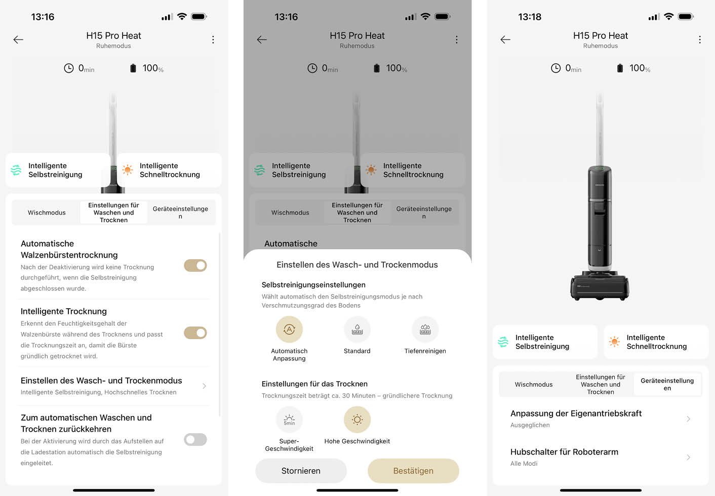 Weitere Funktionen der Dreame App