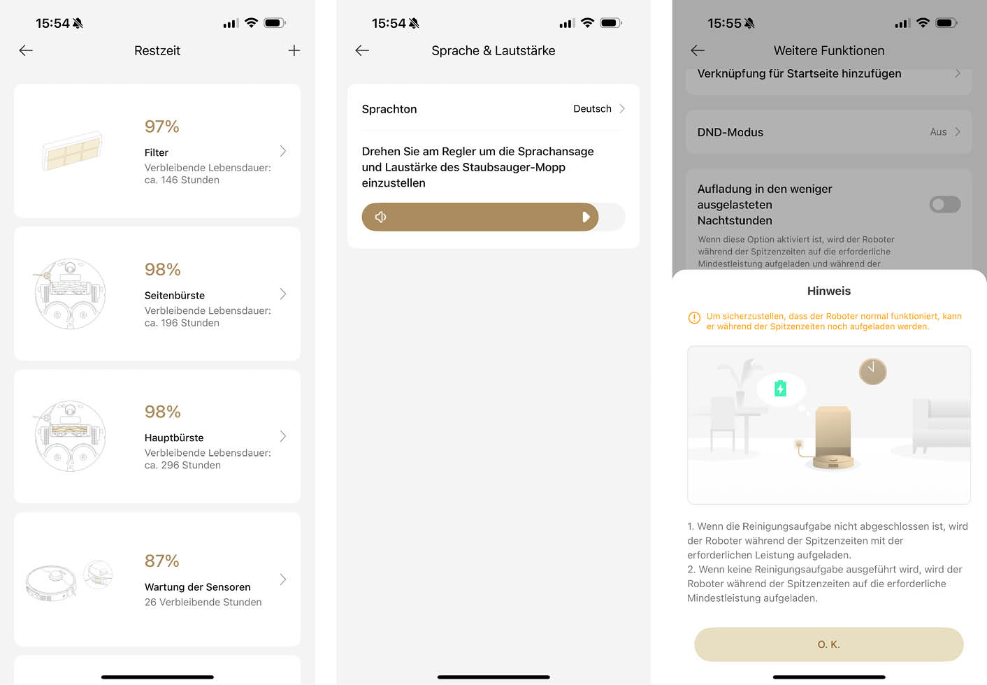 App Einstellungen Funktionen Dreame L40 Ultra AE