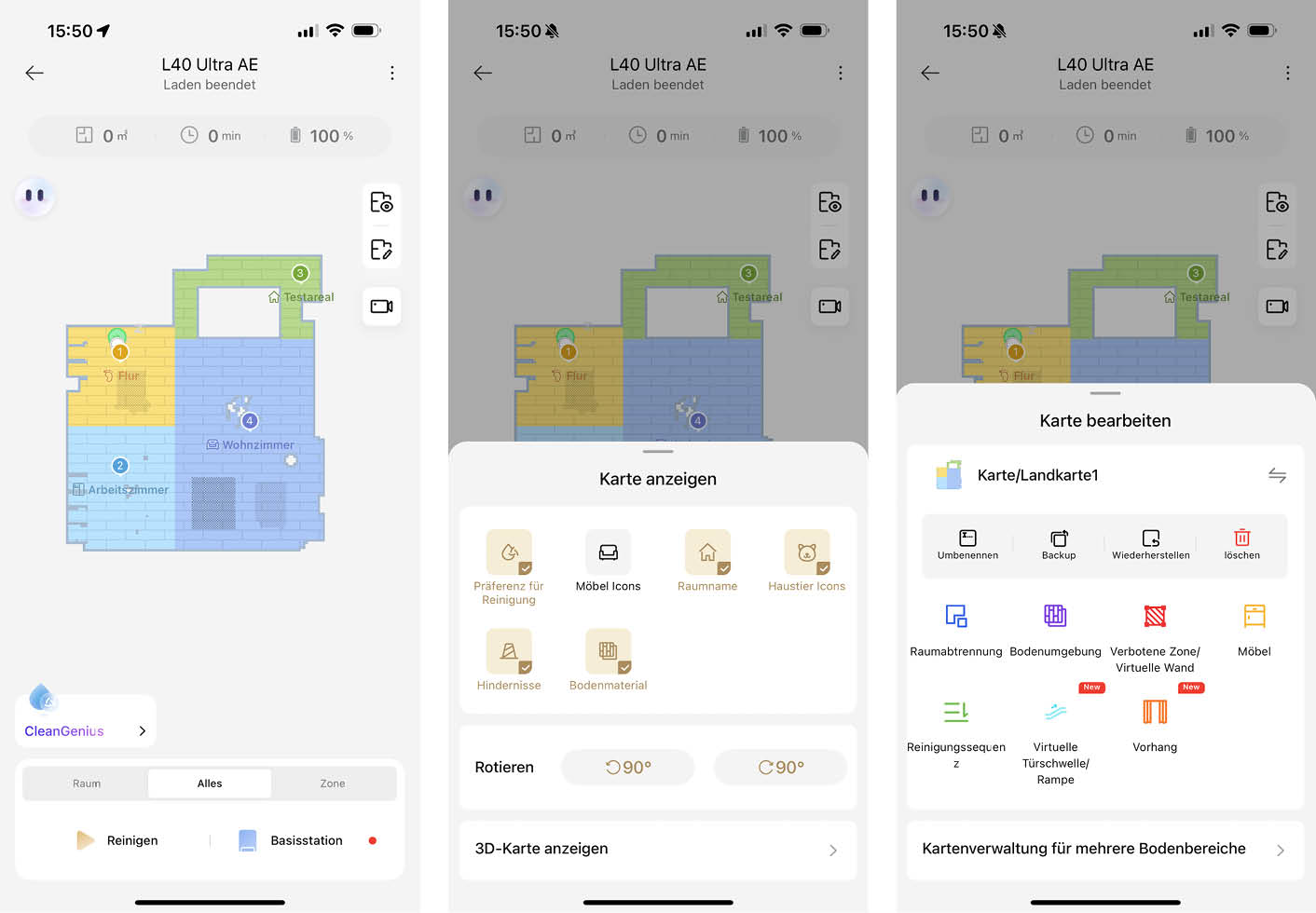 App Kartenansicht Dreame L40 Ultra AE