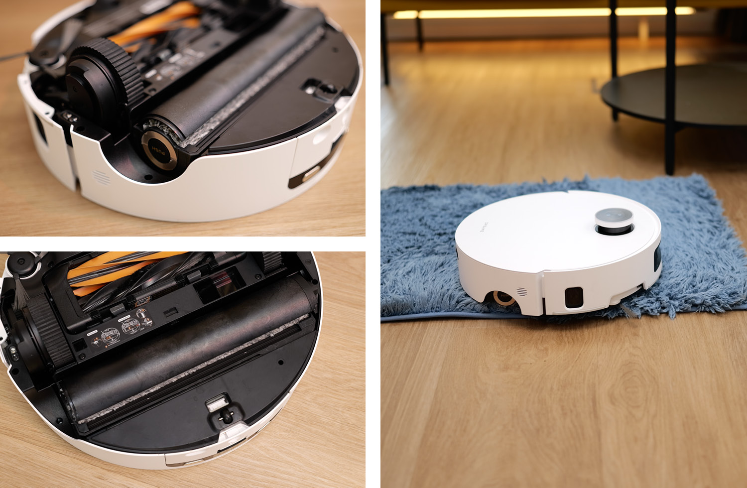 Auf Teppichboden wird die Wischwalze automatisch verschlossen