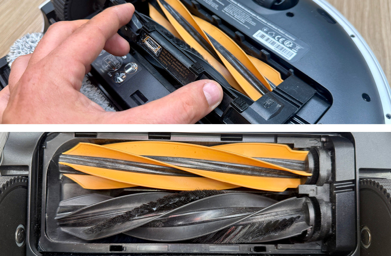 Auf der Unterseite des Dreame Aqua10 Ultra Roller thront das Doppelwalzensystem