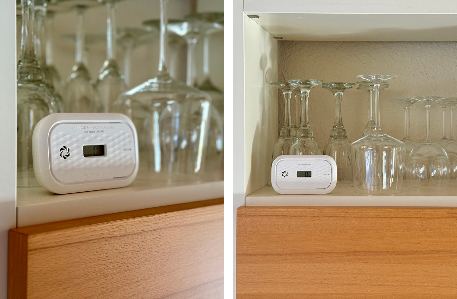 Aufgestellt habe ich den Melder mitten im Wohnzimmer