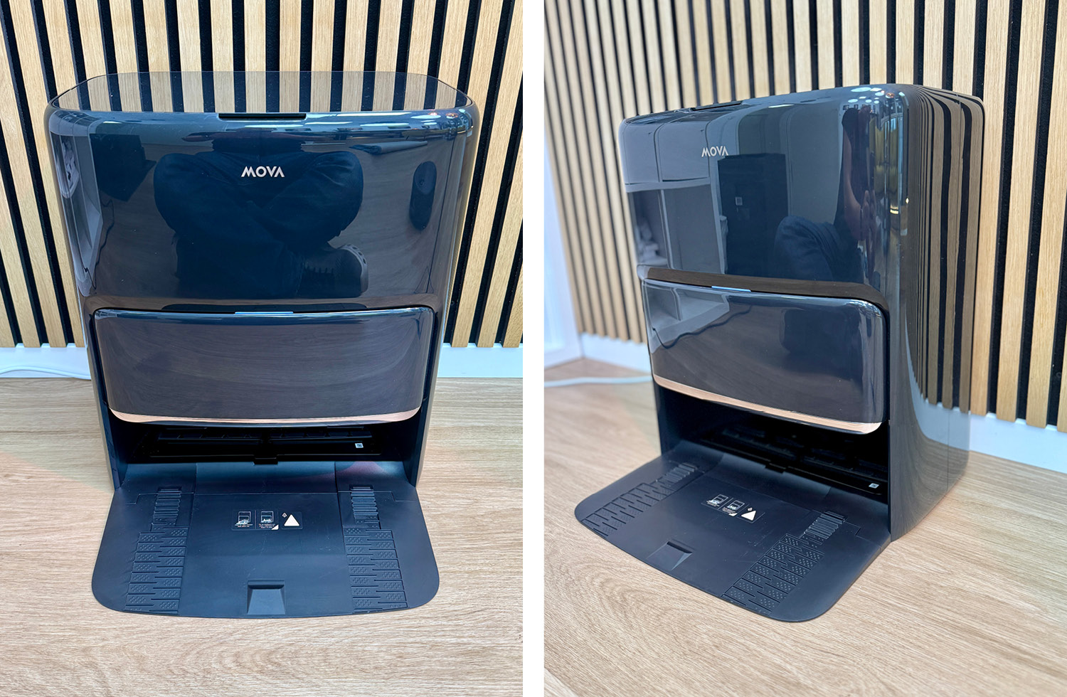 Das ist die überaus spiegelnde Reinigungsstation des Mova Z60 Ultra Roller Complete