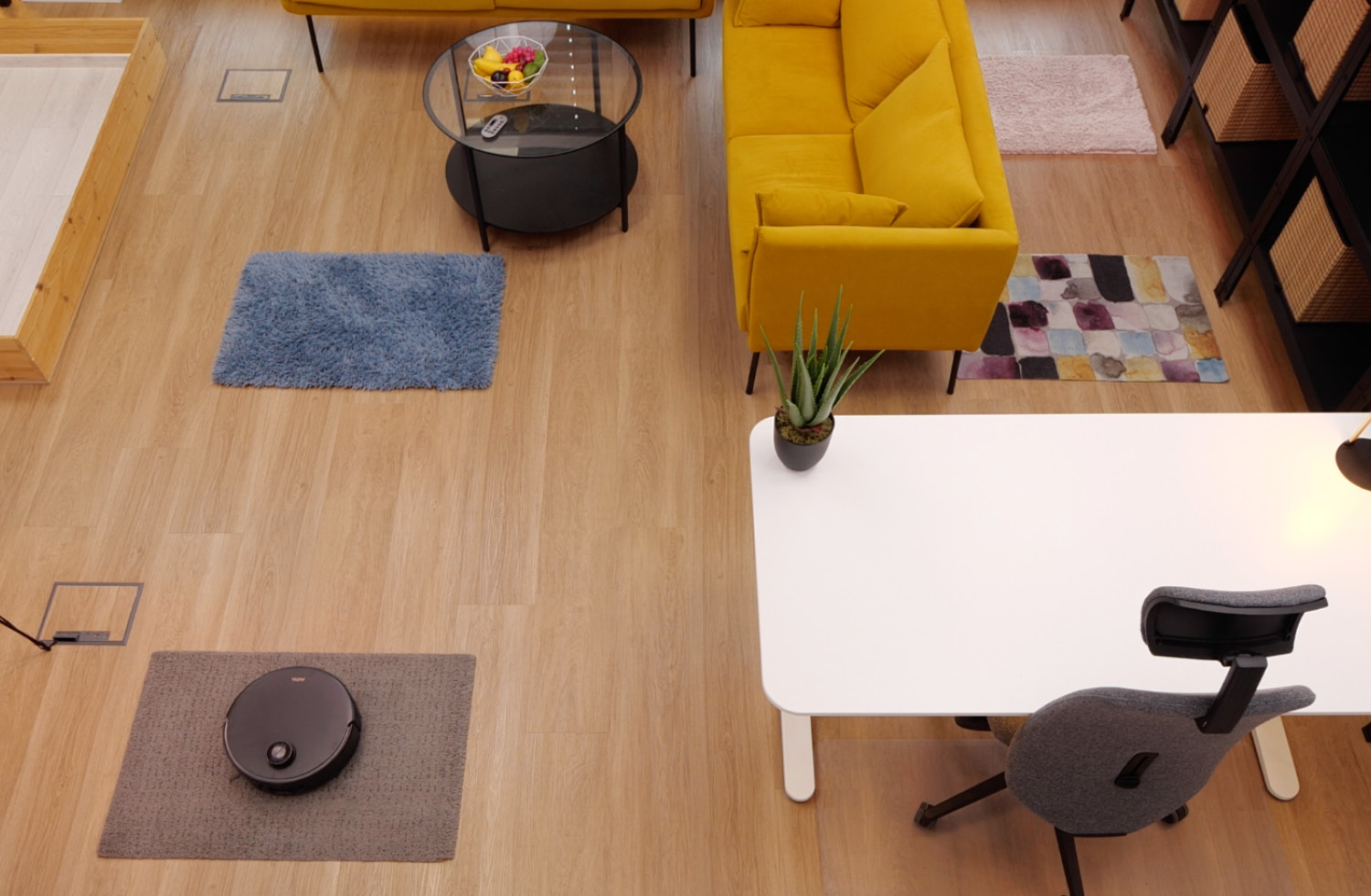 Das sind unsere vier ausgelegte Teppiche