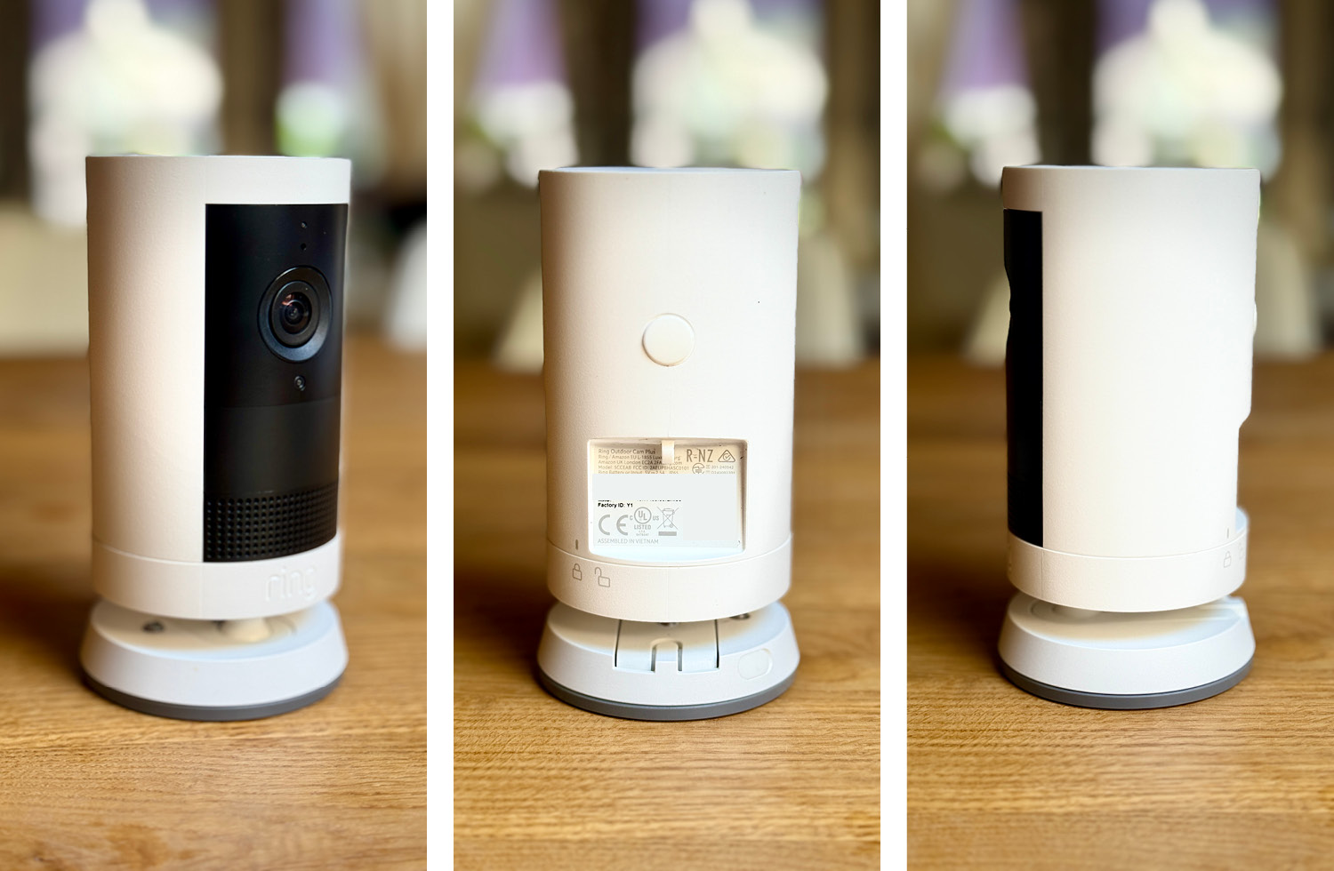 Das zylinderförmige Design der Ring Outdoor Cam Plus ist zeitlos und gut verarbeitet