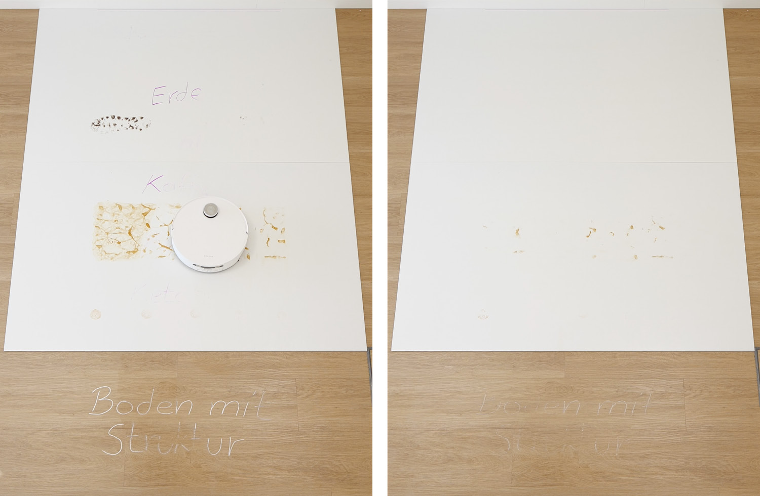 Der Dreame Aqua10 Ultra Roller konnte viele Verschmutzungen fast restlos entfernen