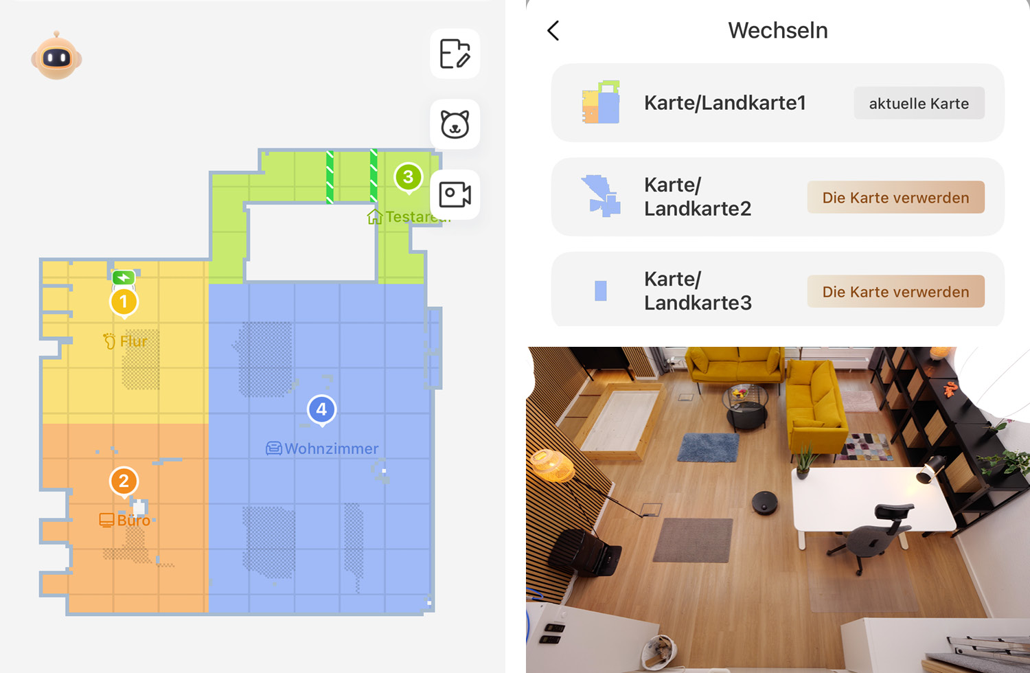Der Mova Z60 Ultra Roller Complete erstellt eine Raumkarte vor der ersten Reinigung