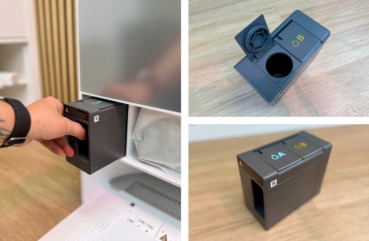 Der Reinigungsmitteltank des Dreame Aqua10 Ultra Roller befindet sich im Inneren der Station