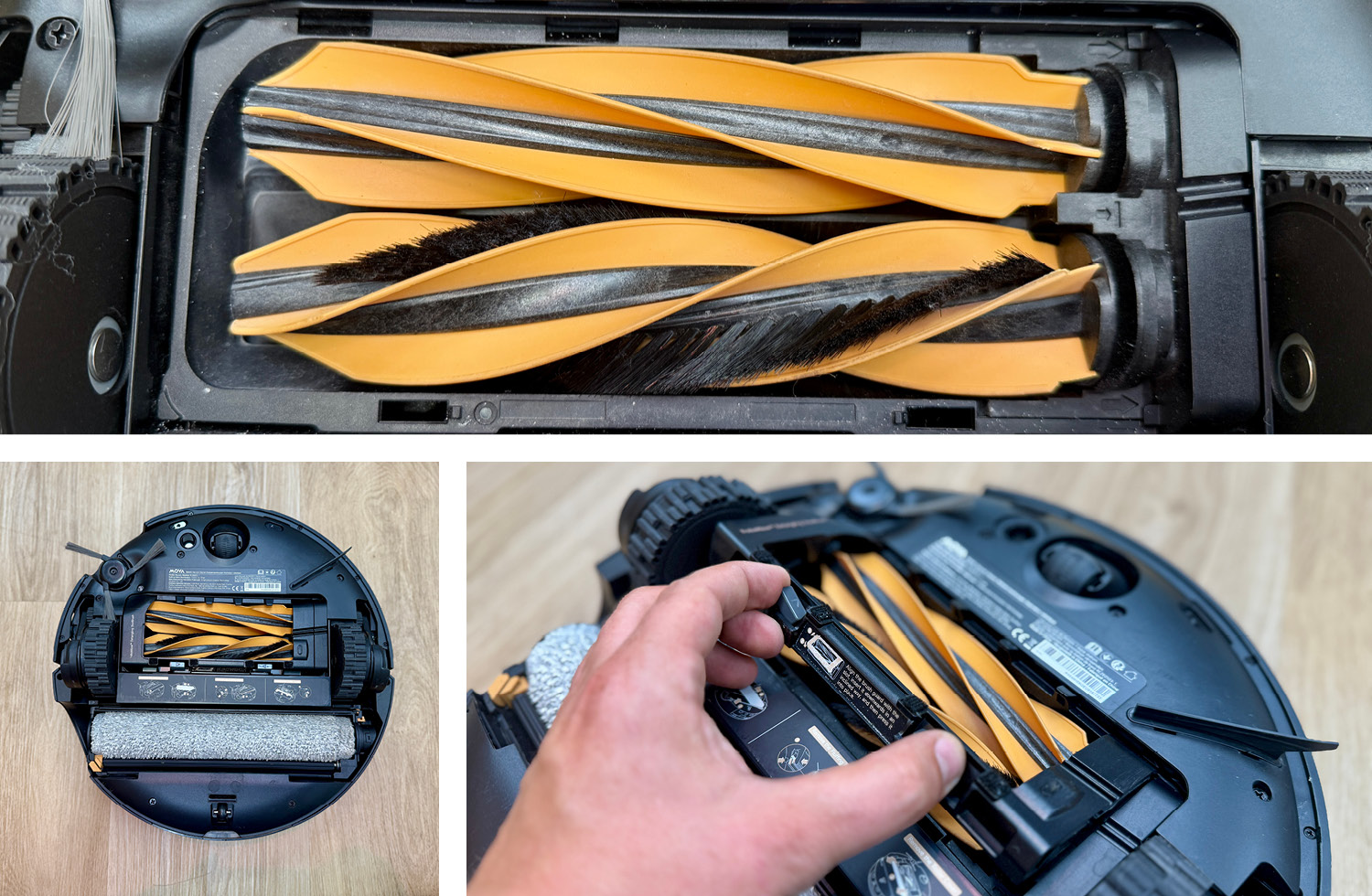 Die Doppelwalze des Mova Z60 Ultra Complete verhindert das Aufwickeln von Haaren