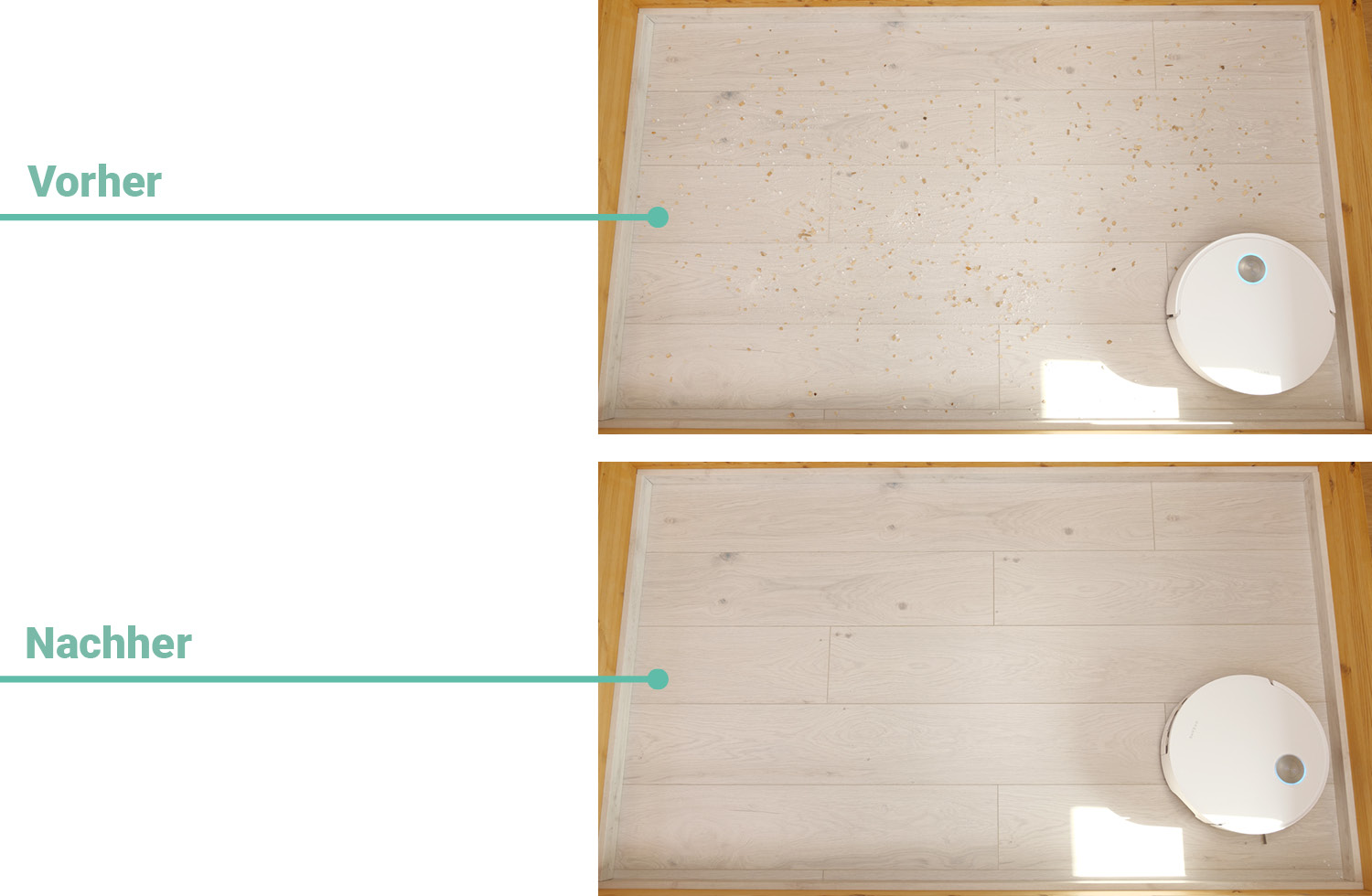 Dreame Aqua10 Ultra Roller - Die ermittelte Saugleistung auf Hartboden