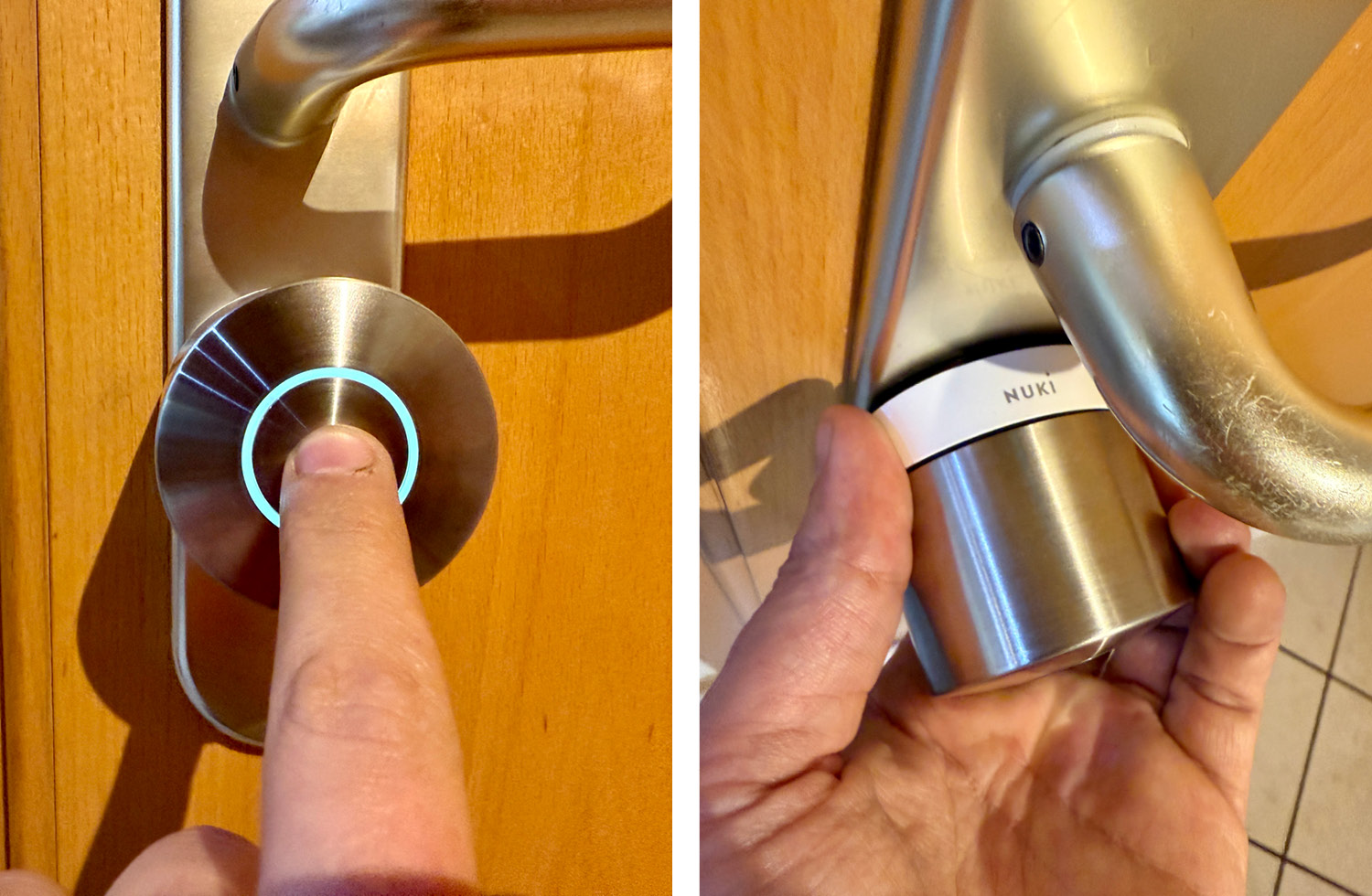 Ich drücke das Smart Lock und höre einen leichten Schlag - Das Zahnrad ist gebrochen