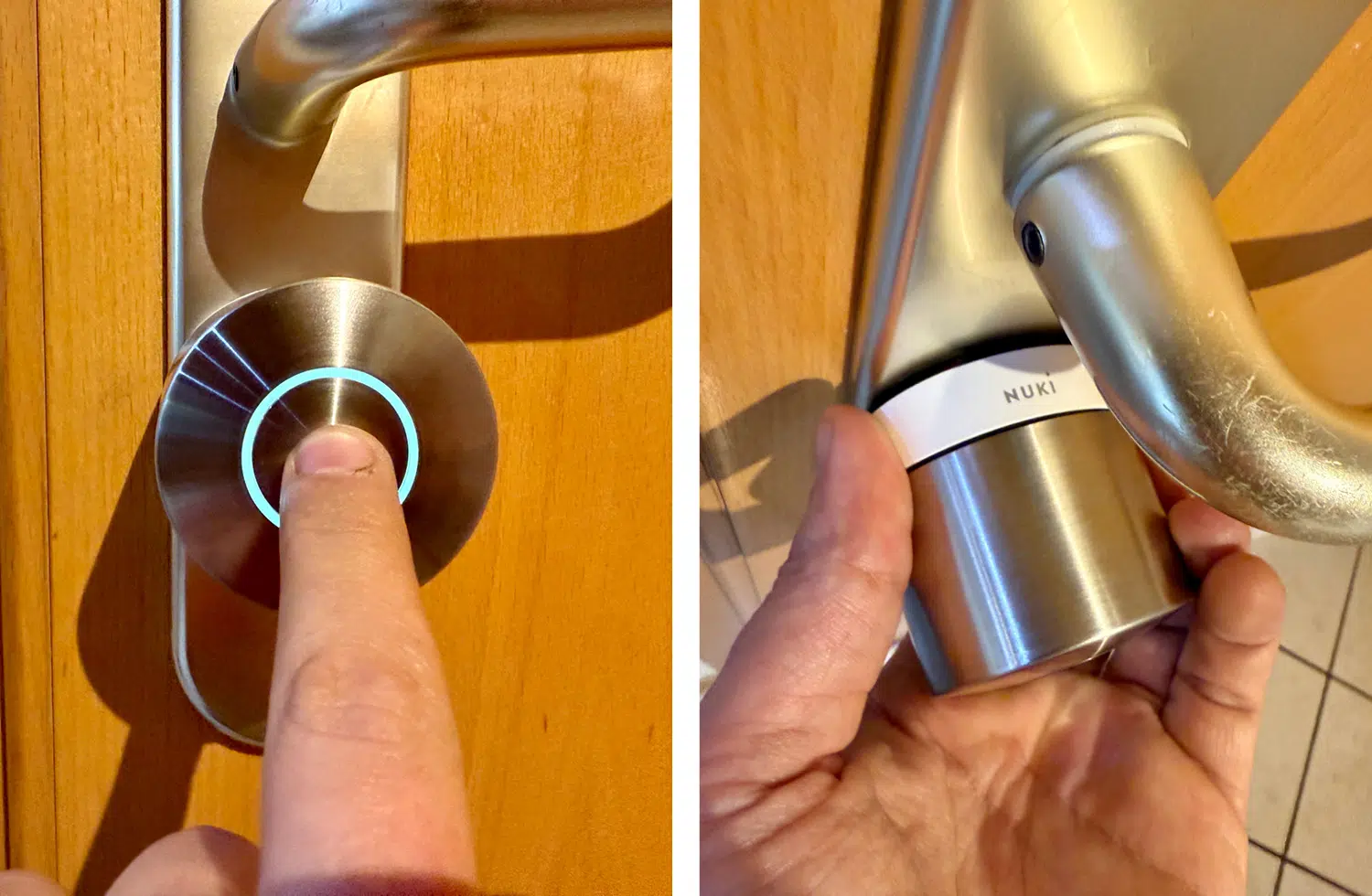 Ich drücke das Smart Lock und höre einen leichten Schlag - Das Zahnrad ist gebrochen