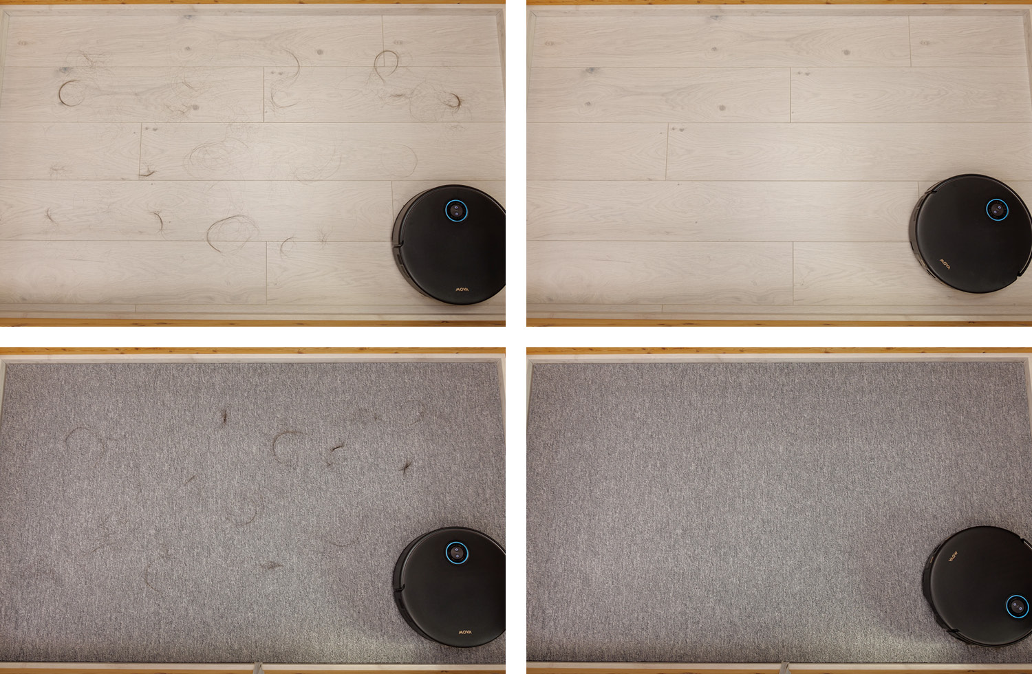 Mova Z60 Ultra Roller Complete - Die ermittelte Saugleistung von Haaren