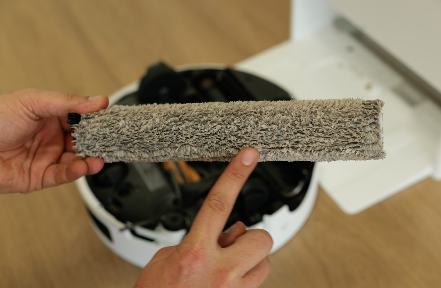 Nach der Moppwäsche war die Wischwalze sauber