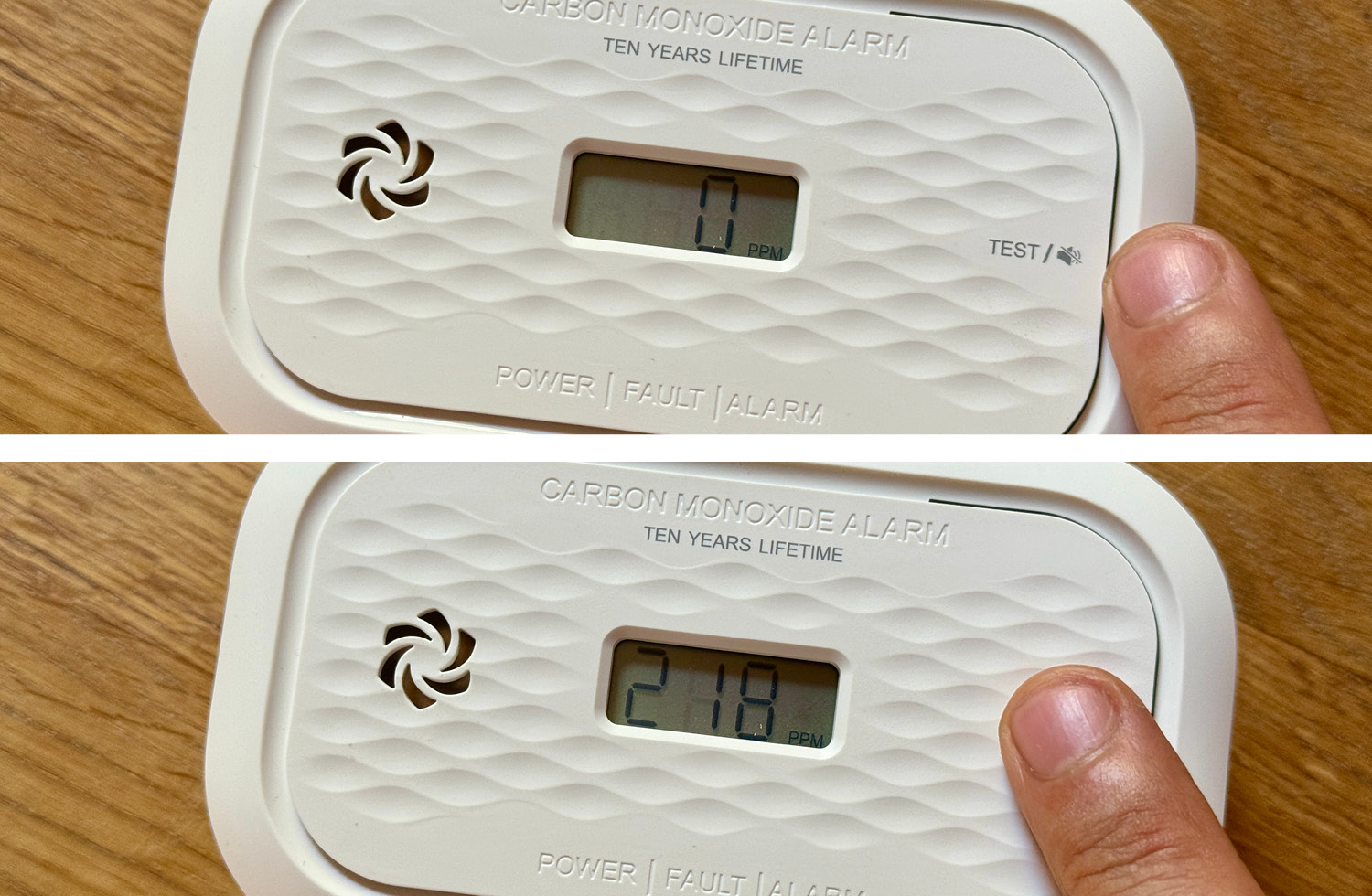 Per Knopfdruck wird der höchste Wert angezeigt