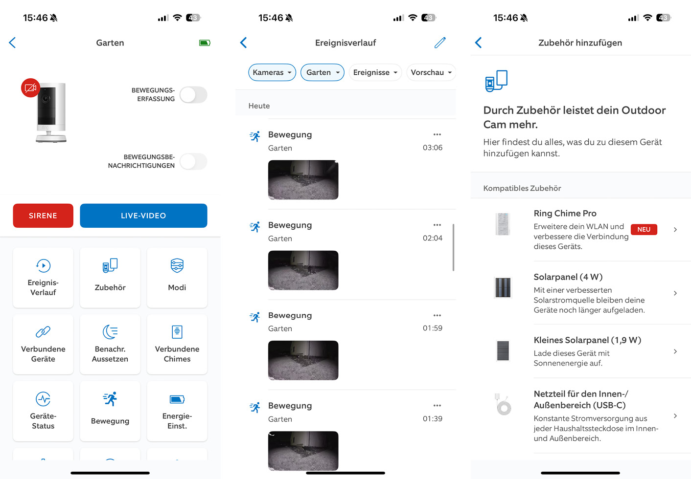 Ring Outdoor Cam Plus - App - Das Wichtigste