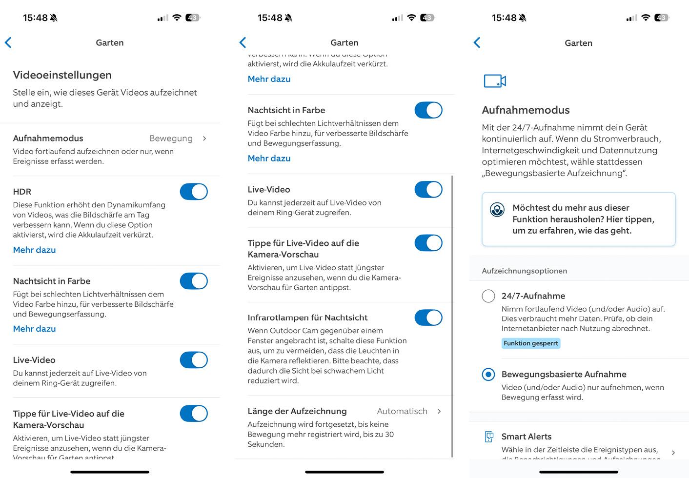 Ring Outdoor Cam Plus - App - Video