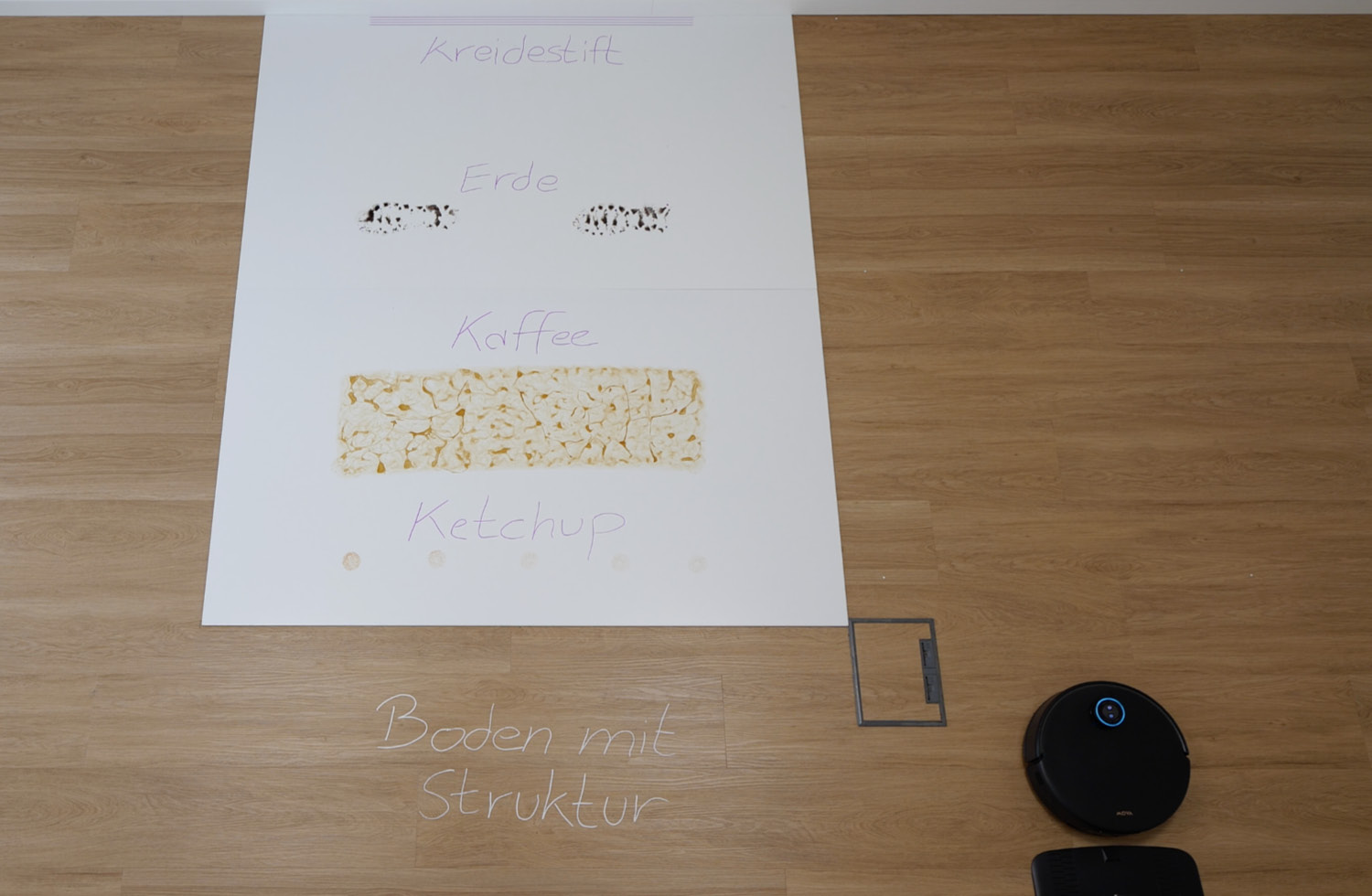 So sieht unser Wischareal aus, bevor es gewischt wird