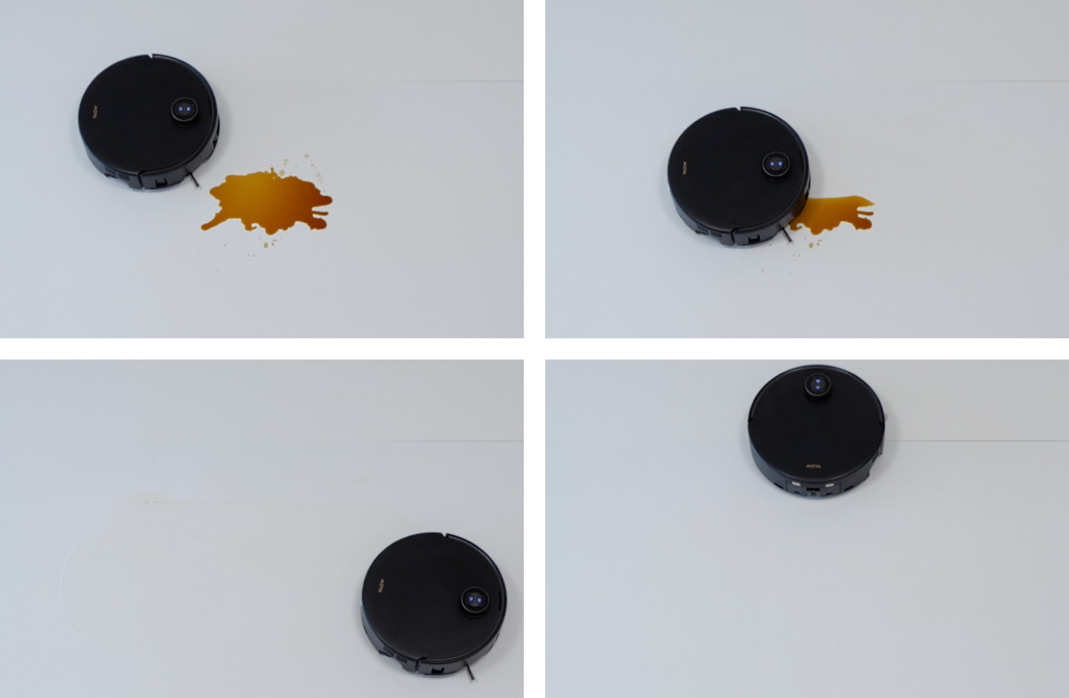 Vom Fleck war nichts mehr übrig, denn der Mova Z60 Ultra Roller Complete hat seine KI genutzt und den Fleck aufgewischt