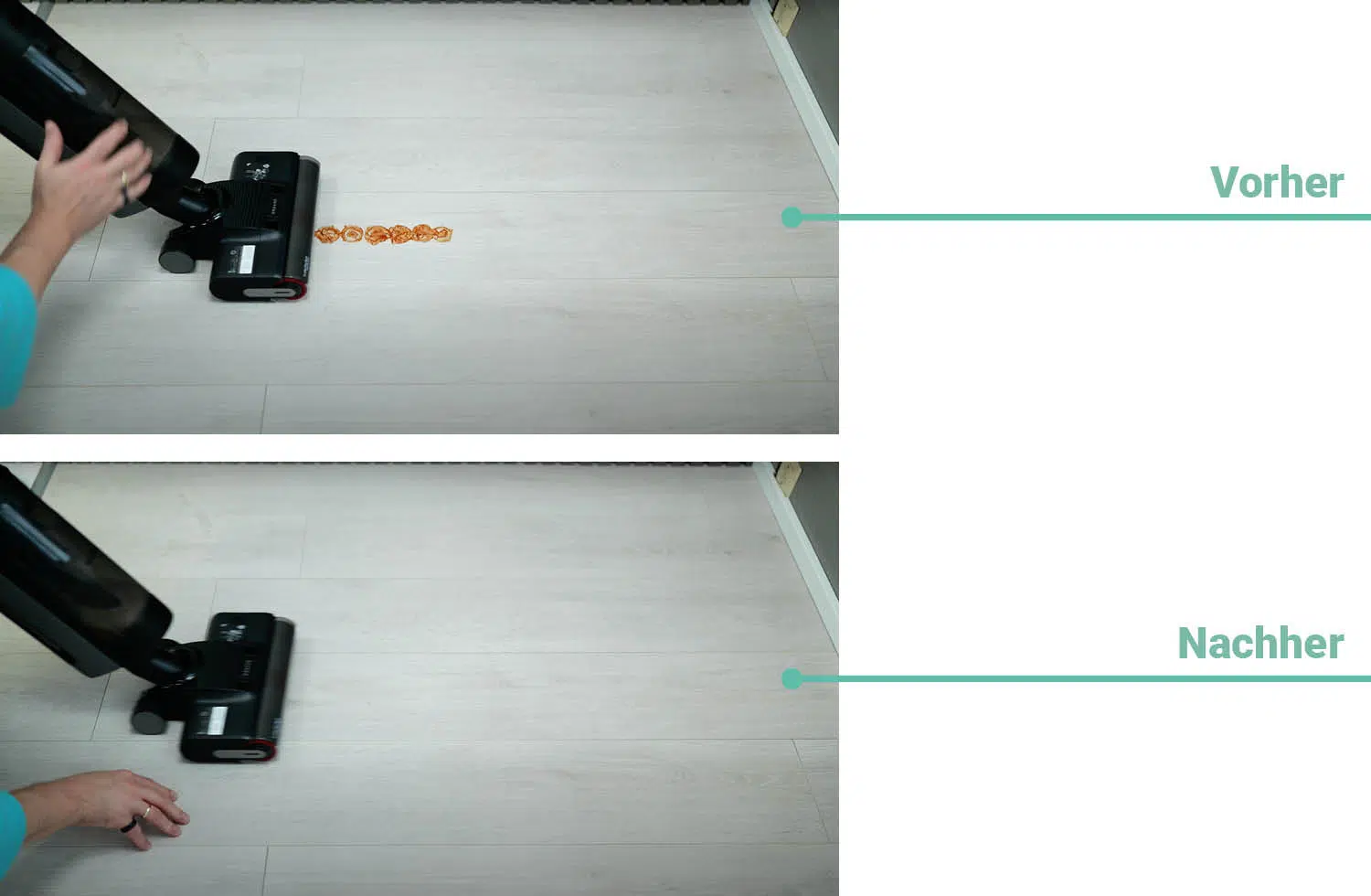 Der Dreame H12 Pro Ultra bei eingetrocknetem Ketchup