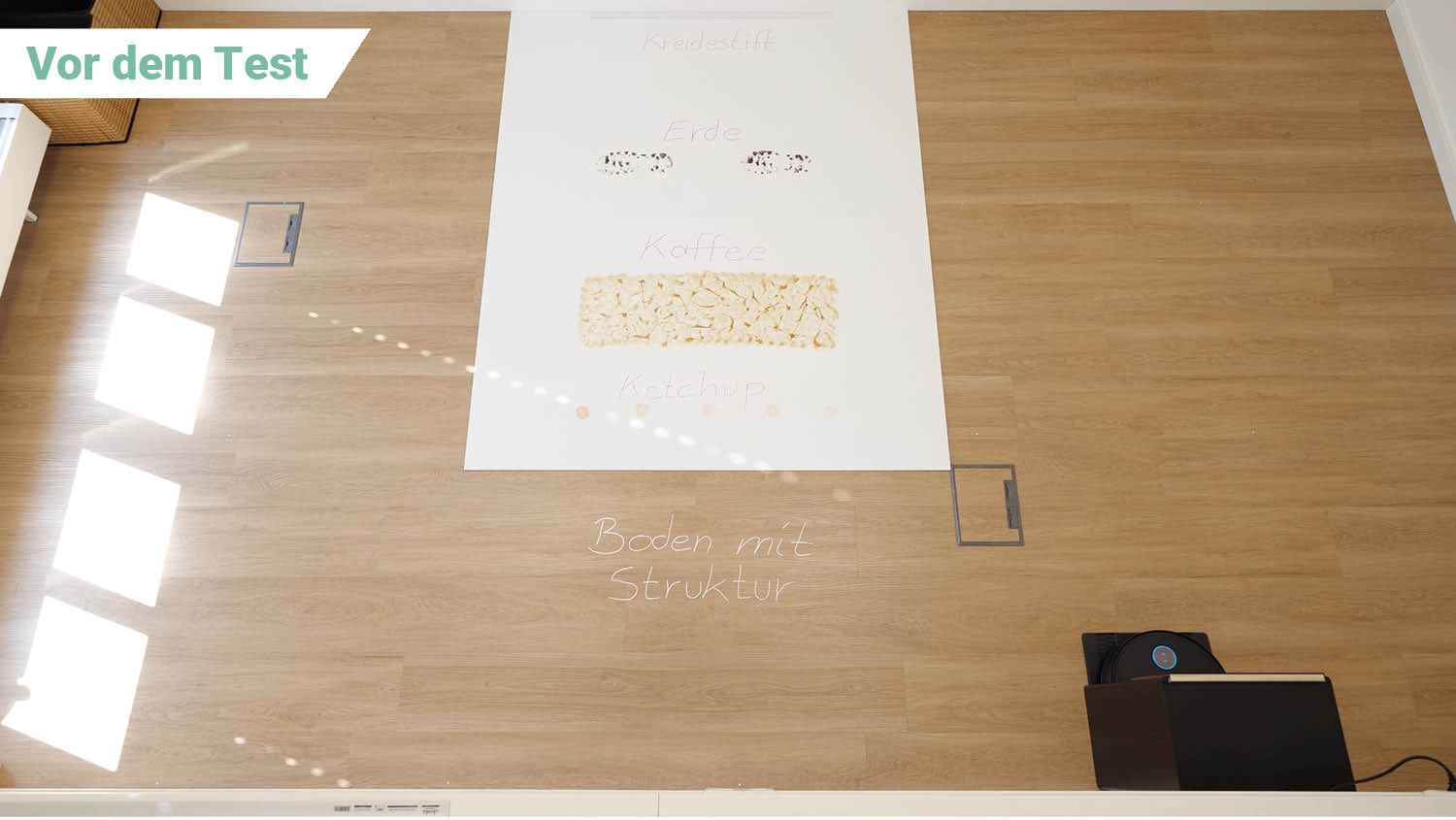 Dreame Aqua10 Ultra Track Complete Wischtest vorher